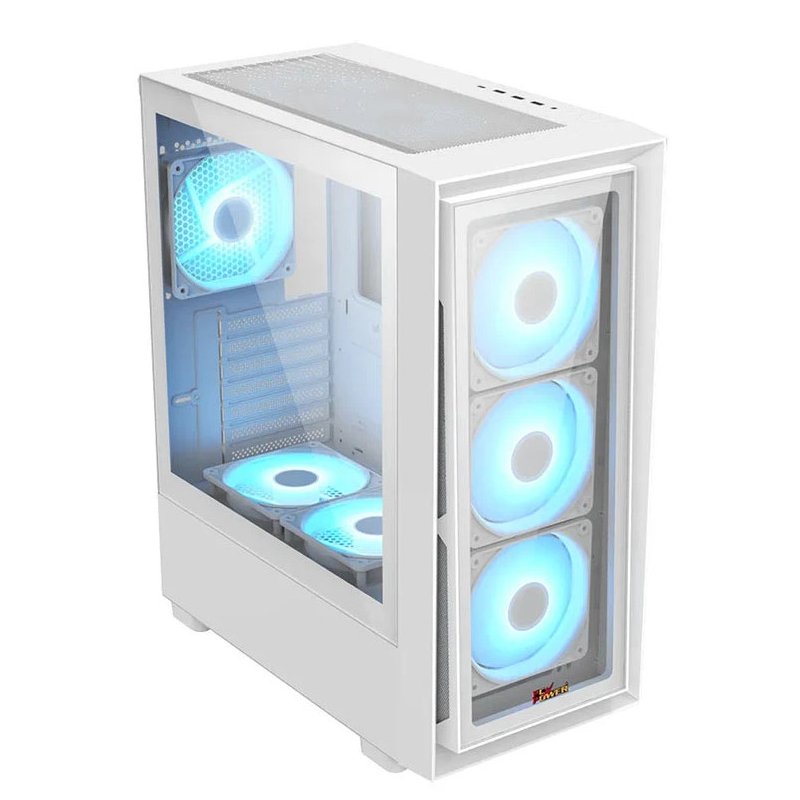 PC Power Crystal Glass V3 WH ATX Desktop Gaming Casing