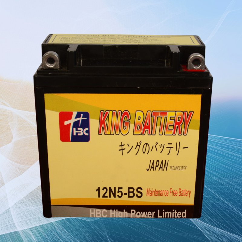 HBC 12N5-BS 12V 5AH Maintenance-Free Motorcycle Battery