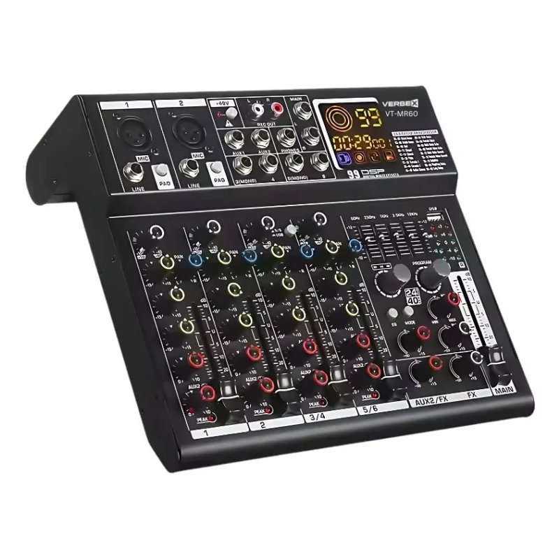 Verbex VT-MR60 Professional 6 Channel USB Power Amplifier Audio Mixer