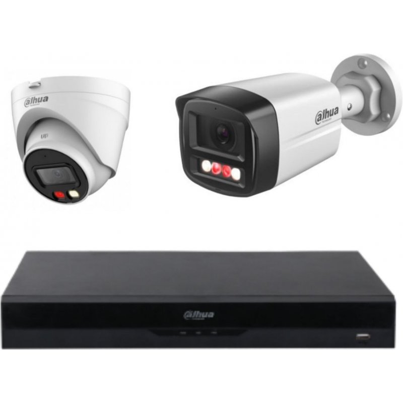 Dahua 2MP IP 4 Camera Full Color Audio CCTV Package