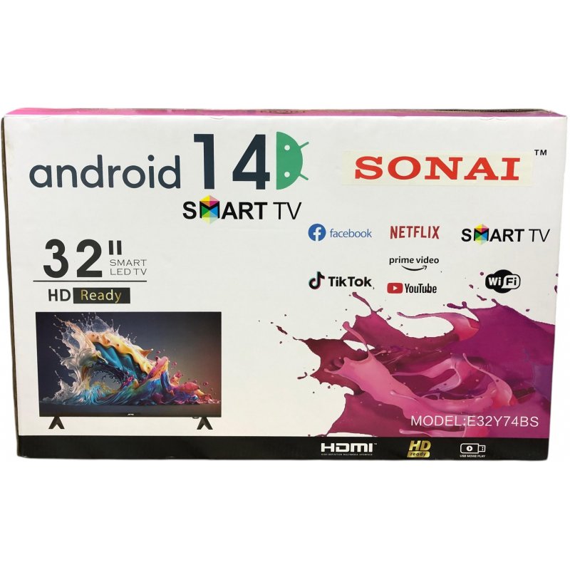 Sonai E32Y74BS 32" Frameless LED Smart TV