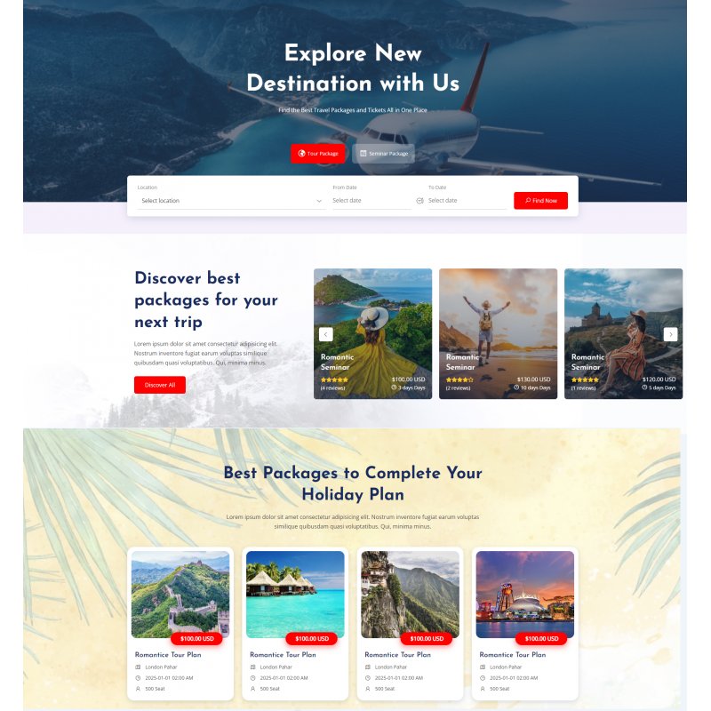 Laravel Travel Package & Ticket Booking Website & Software