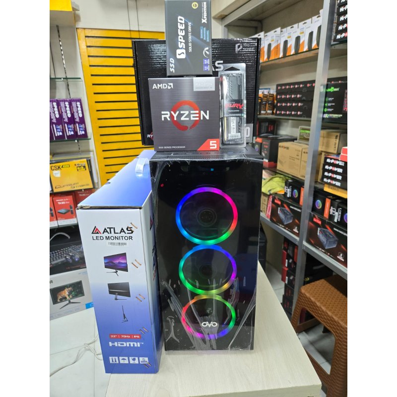 Desktop PC Ryzen 5 3400G 8GB RAM 256GB SSD with Monitor