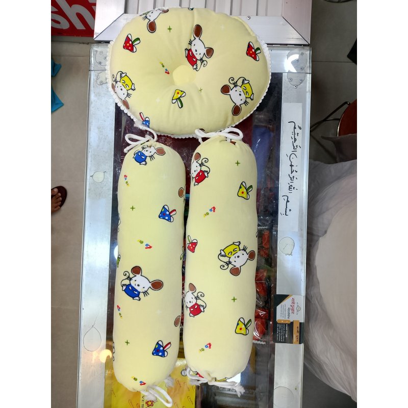 3-Pcs Soft & Skin Friendly Baby Pillow Set