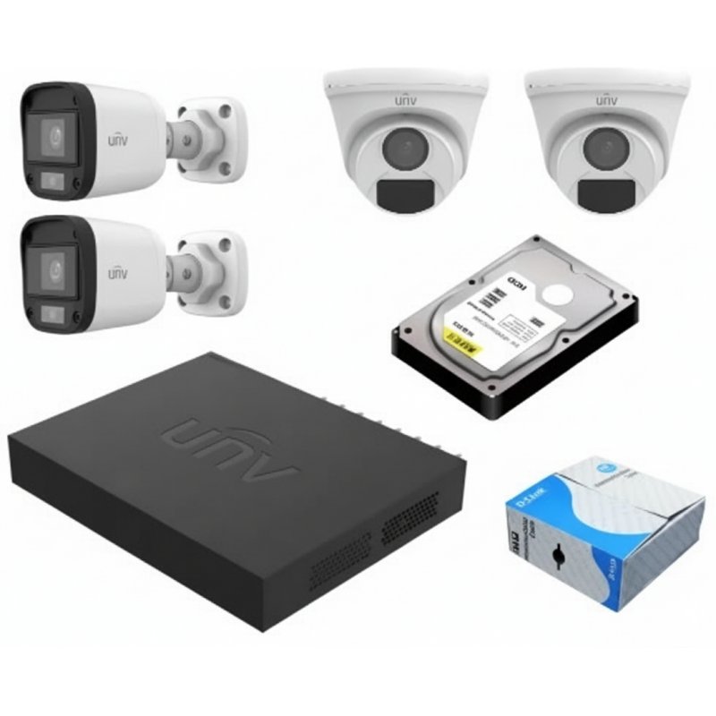 Dahua 4-CH DVR 4-Pcs IP Camera 500 HDD Full Package