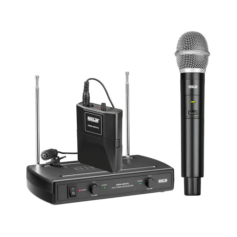 Ahuja AWM-495VHL Collar & Hand Wireless Microphone