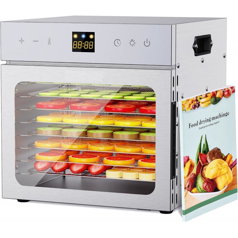 8-Tray Stainless Steel Automatic Food Dehydrator