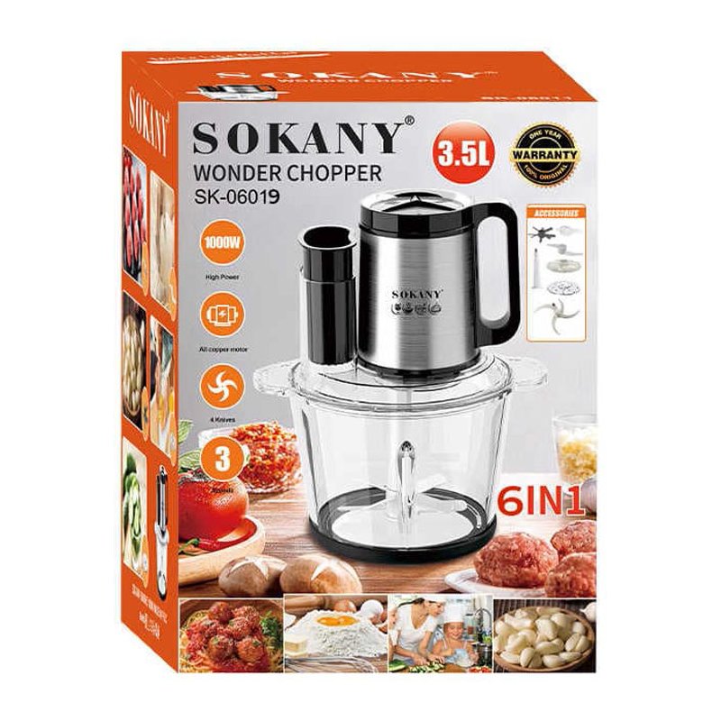 Sokany SK-06019 6-in-1 Stainless Steel Wonder Chopper Sokany SK-06019 6-in-1 Stainless Steel Wonder Chopper