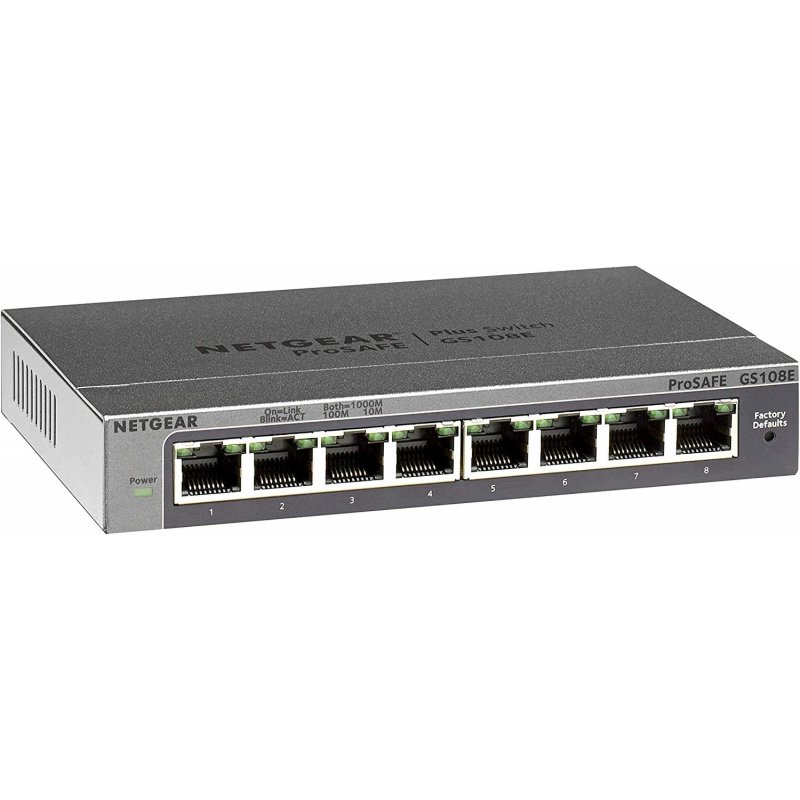 Netgear GS108E 8-Port Gigabit Plus Managed Desktop Switch Netgear GS108E 8-Port Gigabit Plus Managed Desktop Switch