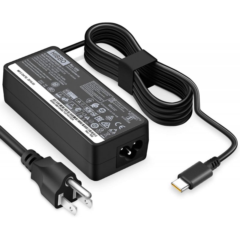 Lenovo Type-C 65W Laptop Charger with Power Cable