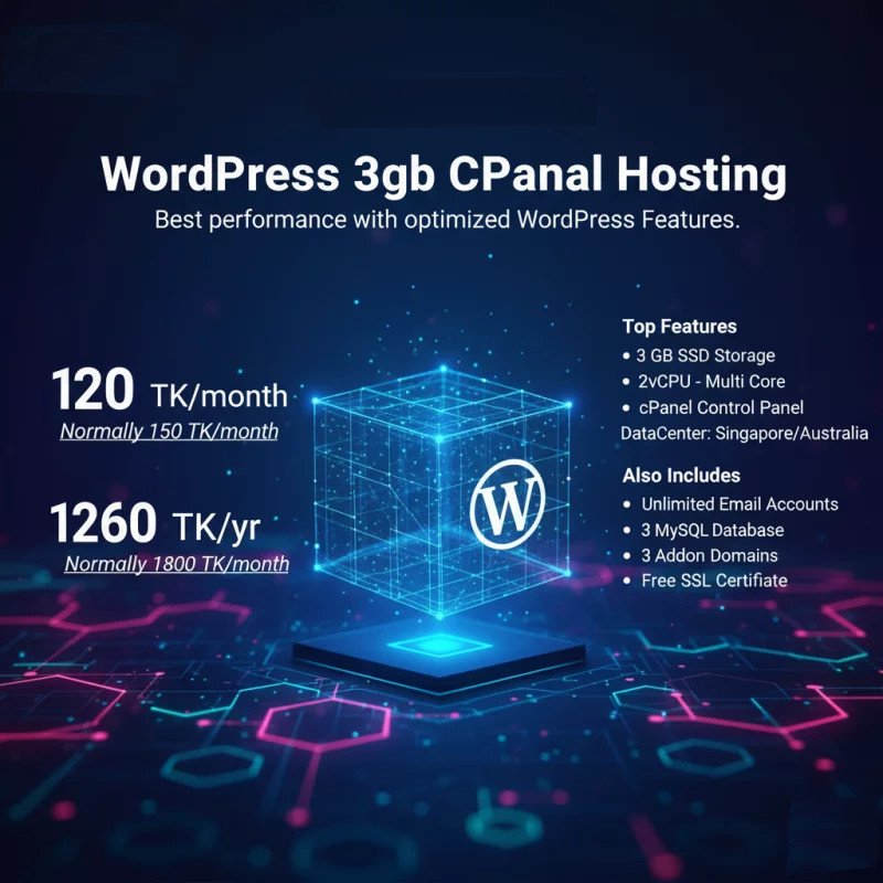 WordPress 3GB Hosting with cPanel
