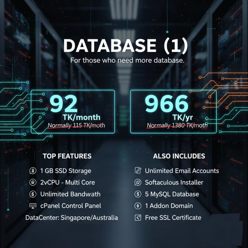 1GB Database with cPanel