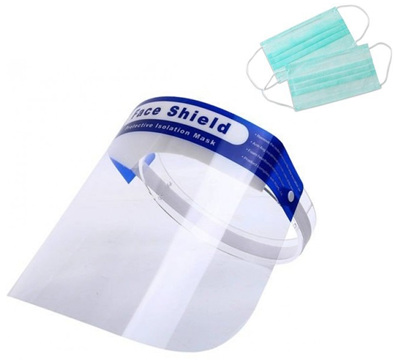 Wrap-Around Protective Face Shield with Free Mask