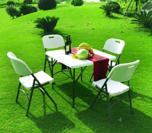 Stylish blow folding Square table set with 4 Chairs.