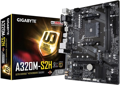Gigabyte GA-A320M-S2H AMD Ryzen AM4 Micro ATX Mainboard