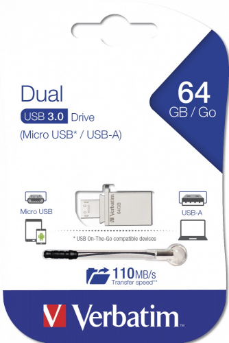 Verbatim 64GB Dual USB 3.0 Flash Drive