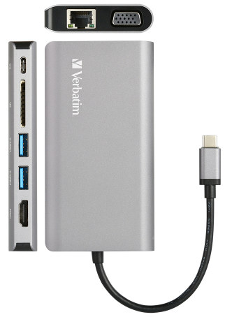 Verbatim 8-in-1 USB 3.0 / Type-C / HDMI Hub