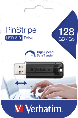Verbatim PinStripe 128GB USB 3.0 Flash Drive
