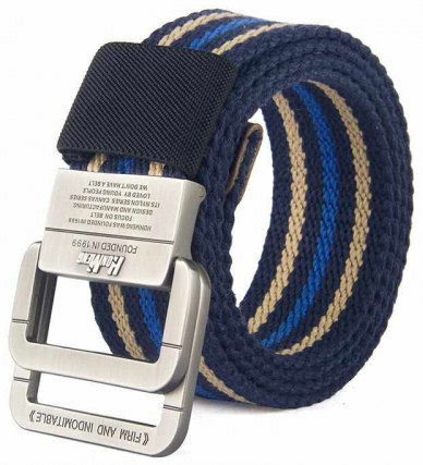 Honmeng Luxury Canvas Double Ring Belt