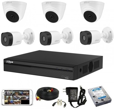 CCTV Package Dahua 8 Channel DVR 500GB HDD 6-Pcs Camera