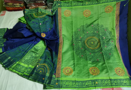 Dhupiyan Soft Green Silk Saree