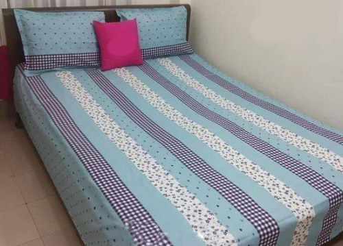 Bangla Cotton Fabric Bed Sheet with 2 Pillow Cover