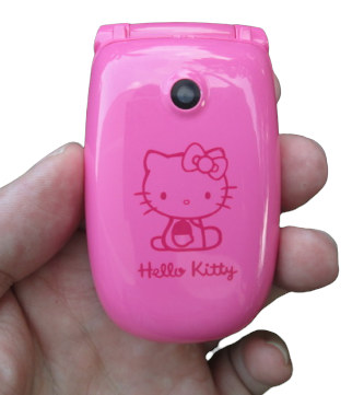 Hello Kitty W88 Single SIM Folding Mini Mobile Phone