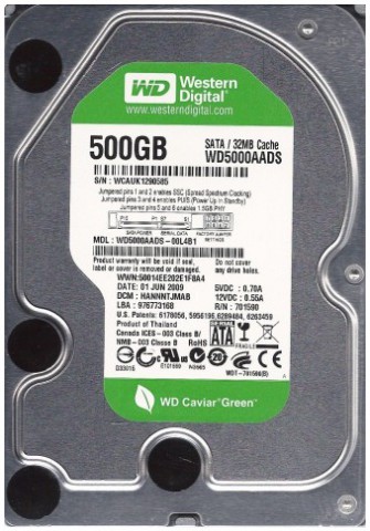 Western Digital Caviar Green WD5000AADS 500GB Internal HDD
