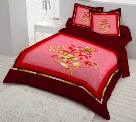 Multicolor Print Double King Size Bed Sheet