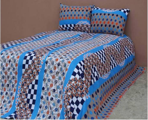 Light Blue Cotton King Size Bed Sheet
