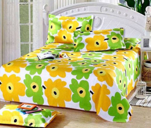 Green Double Size Cotton Bed Sheet
