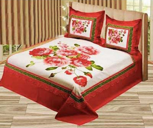 Rose Printed Cotton Bed Sheet
