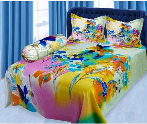 Multi Color Print Pure Cotton Double Bed Sheet
