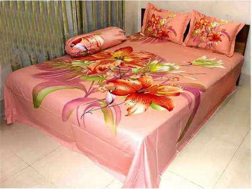 Light Pink Flower Design Bed Sheet