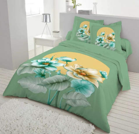 Flower Printed Double Size Cotton Bed Sheet