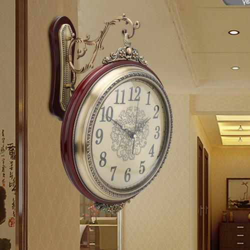 Retro Double-Sided Bedroom / Living Room Wall Clock