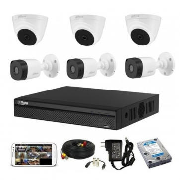 CCTV Package Dahua 8-CH XVR with 6 Pcs Camera