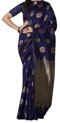 Printed Silk Saree With Extra Piece Matching Blouse