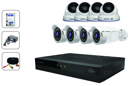 CCTV Package Jovision 8-CH DVR 8-Pcs Full HD Camera