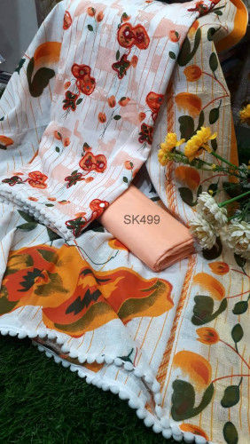 Screen Print Cotton Fabric Salwar Kameez SK449