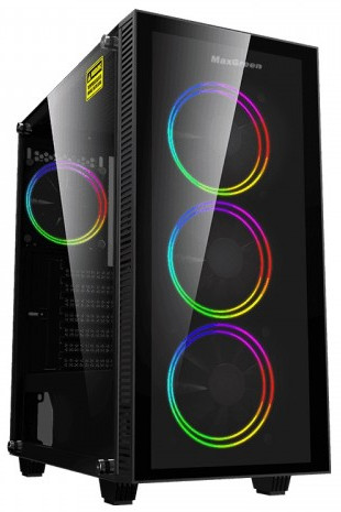 MaxGreen A363BK Casing with 4 RGB Fan