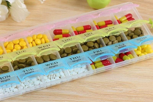 Multicolor Medicine Storage Pill Box