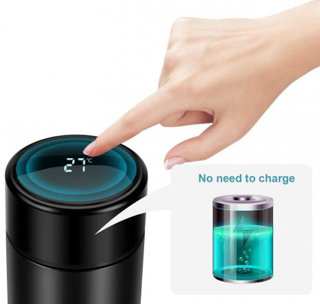 LED Touchscreen Temperature Display Vacuum Flask