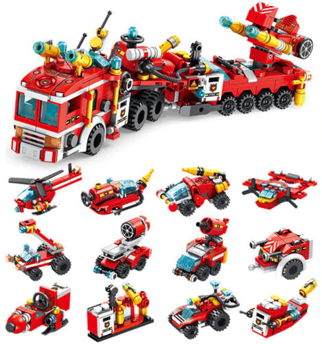 12-in-1 City Fire Brigade Building Blocks for Kids