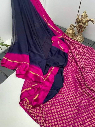 Jaipuri Chiffon Pink Silk Saree