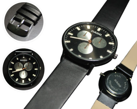 Black Color Leather Belt Watch