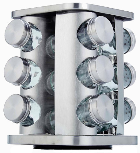 12 Pieces Stainless Steel Rotating Spice Organizer