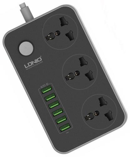 Ldnio SC3604 3-Power Socket Multi Plug with 6-USB Port
