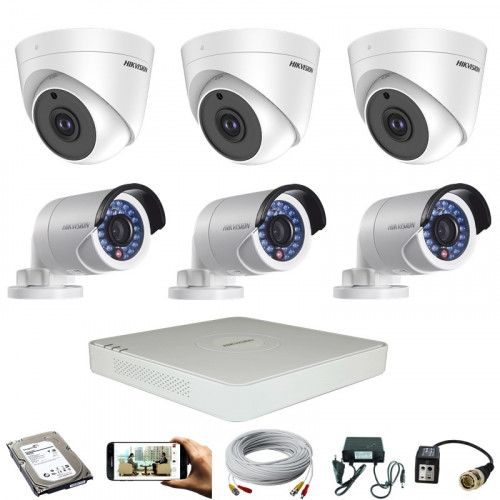 CCTV Package Dahua 8-CH DVR with 6-Pcs Hikvision Camera