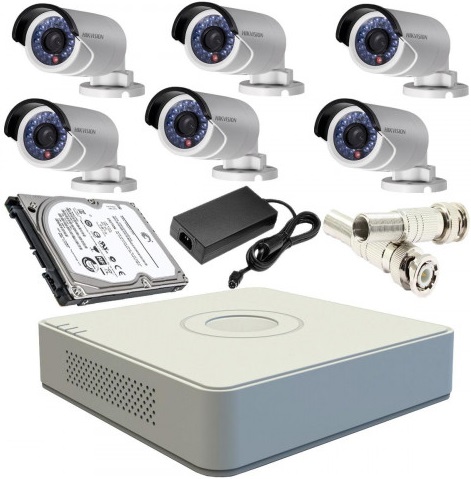 CCTV Package Hikvision 6-Pcs 2MP Full HD with 500GB HDD